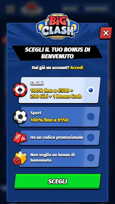 BigClash Accesso e Login